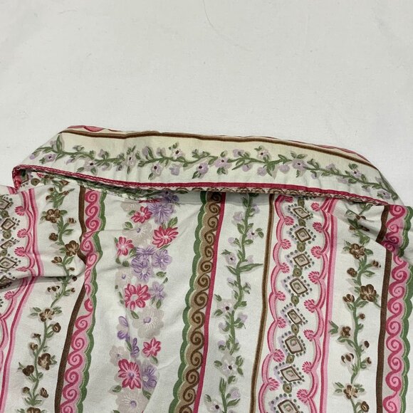 VTG 90s Cotton Ginny Striped Floral Women's Blouse Made In Canada - Picture 7 of 9